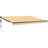  Automatska tenda na uvlačenje žuto-bijela 4,5 x 3 m | shoptok.hr