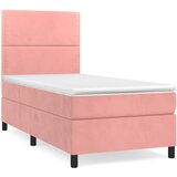 Maison Chic Box spring postelja - Vzmetna postelja z vzmetnico roza 100x200 cm žamet SL13270, (21882622) Cene