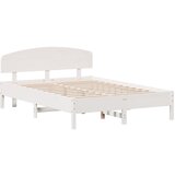  The Living Store Posteljni okvir brez vzmetnice bel 120x200 cm trdna borovina - Posteljni Okvir, (21446214) | Shoptok.si