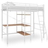 vidaXL Pograd z okvirjem za mizo bel kovinski 90x200 cm Cene