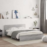  Okvir kreveta s uzglavljem boja sivog hrasta sonome 150x200 cm | shoptok.hr