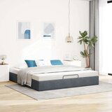 vidaXL Otomanski posteljni okvir brez vzmetnice Temno siva 160x200 cm | Shoptok.si