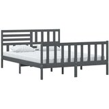  Posteljni okvir siv iz trdnega lesa 150x200 cm 5FT, (20643500) | Shoptok.si