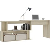  Kutni radni stol boja hrasta 200x50x76 cm od konstruiranog drva | shoptok.hr