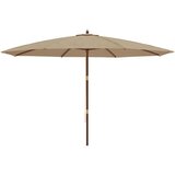  Vrtni suncobran s drvenim stupom smeđesivi 400 x 273 cm | shoptok.hr