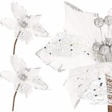  Božićni ukras “Božićna zvijezda” - 24 × 15 cm, bijela, srebrna | shoptok.hr