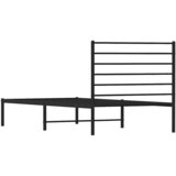  Metalni okvir za krevet s uzglavljem crni 100x190 cm | shoptok.hr