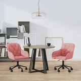 vidaXL Okretne blagovaonske stolice 2 kom ružičaste baršunaste | shoptok.hr