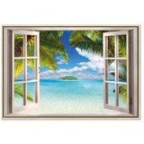  Slika - Window: Sea View 60x40 U prirodnom drvenom okviru | shoptok.hr