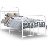  Metalni okvir kreveta uzglavlje i podnožje bijeli 90 x 200 cm | shoptok.hr
