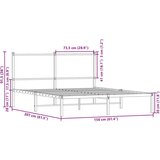 vidaXL Metalni okvir kreveta bez madraca boja hrasta 150 x 200 cm | shoptok.hr