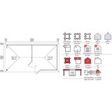 Male kuće Drvena vrtna kuća VENEZIA 576 × 300 cm – bez završnog krovnog pokrova | shoptok.hr