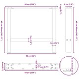  Noge za klub stolić prirodni čelik 2 kom 60 x (42-43) cm čelik | shoptok.hr