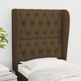vidaXL Uzglavlje s ušima tamnosmeđe 83 x 23 x 118/128 cm od tkanine | shoptok.hr