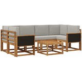  Set vanjskih sofa 5 kom. Prirodna i svjetlosiva | shoptok.hr