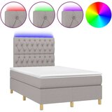  Box spring s madracem LED svjetlosivi 120x200 cm tkanina | shoptok.hr