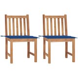 Maison Chic Vrtni stoli - Stol za vrt 2 kosa z blazinami trdna tikovina JS1427, (21878755) | Shoptok.si