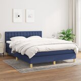 The Living Store Box spring postelja z vzmetnico moder 140x190 cm blago - Box Spring Postelja, (21513415) Cene