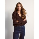 Reserved Bluza od mješavine viskoze - boja mahagonija | shoptok.hr