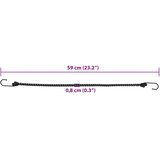  Užad za bungee s reflektirajućim prugama i kukama 25 kom 59 cm | shoptok.hr