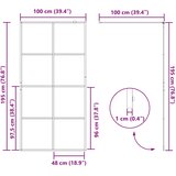  Zid za walk-in tuš Crna 100 x 195 cm Staklo otporno na udarce | shoptok.hr