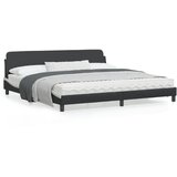 vidaXL Posteljni okvir z vzglavjem črn in bel 200x200 cm umetno usnje | Shoptok.si