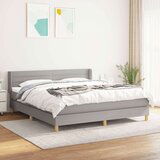  Box spring postelja z vzmetnico svetlo siva 180x200 cm blago, (20900209) Cene