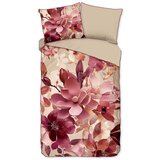 Descanso Ružičasta/bež posteljina za krevet za jednu osobu/za produženi krevet od pamučnog satena 140x220 cm Chaja – Cijene