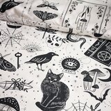 Catherine Lansfield Črna/bež posteljnina za zakonsko posteljo 200x200 cm Enchanted Witchcraft – | Shoptok.si
