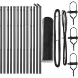 vidaXL Heksagonalna Ograda Siva 0.4x25 m Čelik, Ograda Stube 13 kom Siva Ø32 mm 80 cm Galvanizirani Čelik | shoptok.hr