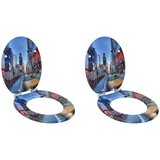  Toaletni pokrov s tiho zaporo 2 pcs večbarvno 44 x 38 cm, (5000208013) | Shoptok.si