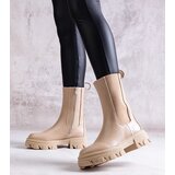 Gemre Beige high ankle boots made of eco leather Manera | shoptok.hr