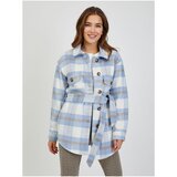 Orsay White-blue ladies plaid shirt jacket with tie - Ladies Cijene