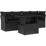 Maison Chic Seti vrtnega pohištva - Vrtna garnitura - Vrtni pohištvo set 5-delna z blazinami črn poli ratan, (21817201) | Shoptok.si