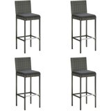 Maison Chic Vrtni barski stolčki - Stol za vrt z blazinami 4 kosi siv poli ratan JS229, (21878239) | Shoptok.si