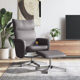 Maison Chic masažni naslanjač - Relax naslanjač s stolčkom za noge siv iz umetnega usnja, (22061117) | Shoptok.si