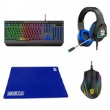 Celly sparco game kit position 4 in 1 tastatura, miš, slušalice, podloga crna ( 77128 ) Cene
