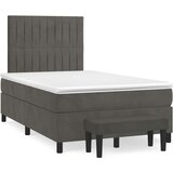  box spring s madracem tamnosivi 120 x 190 cm baršun | shoptok.hr
