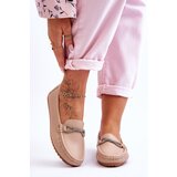 Kesi Women's slip-on loafers with glittering decoration Beige This Moment | shoptok.hr