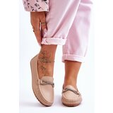 Kesi Women's slip-on loafers with glittering decoration Beige This Moment Cene