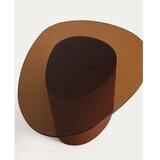 Kave Home Rjava klubska mizica s stekleno mizno ploščo 74x81,5 cm Olir – | Shoptok.si
