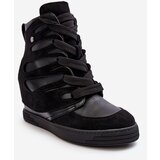 Kesi Leather wedge ankle boots, black Amria cene