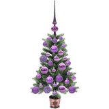vidaXL Božično drevo med 150 LED z stojalom Zelena 65 cm PE | Shoptok.si