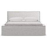 Makamii Svijetlo sivi tapecirani bračni krevet s prostorom za odlaganje s podnicom 140x200 cm Anani – | shoptok.hr
