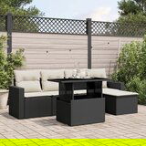  The Living Store Vrtna sedežna garnitura 6-delna z blazinami črna poli ratan - Vrtna Sedežna Garniture, (21451710) | Shoptok.si