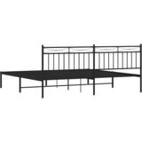  Metalni okvir za krevet s uzglavljem crni 193x203 cm | shoptok.hr