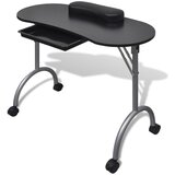 vidaXL 110123 Folding Manicure Nail Table with Castors Black | shoptok.hr