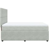 vidaXL Krevet s oprugama i madracem svjetlosivi 140x190 cm baršunasti | shoptok.hr
