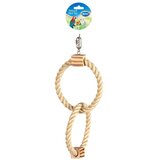 Duvo Igračka za ptice - Dupli prsten od sisala sa drvenim kockama, 42cm | ePonuda.com