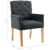vidaXL blagovaonske stolice s naslonima za ruke 2 kom sive od tkanine | shoptok.hr